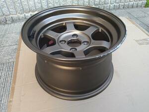 RAYS　VOLK RACING　TE37V　14×8.0J　オフセット+0　4/100　４穴　PCD100　ブロンズ　TE37　レイズホイール　※１本のみ　ジャンク