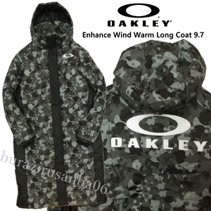 メンズ XXL◆未使用 定価18,700円 OAKLEY オークリー 迷彩 ロングコート ベンチコート 2XL 裏起毛 防風 保温 撥水 高機能素材 ELEPELE