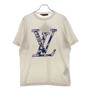 ルイヴィトン LV SKI ロゴ ショートスリーブコットンクルーネック 半袖ニット Tシャツ カットソー ホワイト RM241M AUR HQN13W