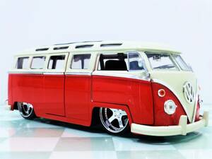 開封品■JADA TOYS 1/24 1962 VW BUS RED■フォルクスワーゲン バス 71