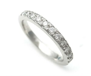 【緑屋質屋】スタージュエリー　ハーフサークルダイヤリング　0.26ct　Pt950【中古】