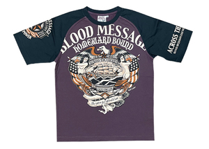 BLOOD　MESSAGE　半袖Tシャツ　PURPLE/BLACK　38サイズ　試作品　BLST-260