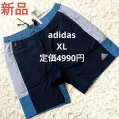 adidas　新品　ネイビー　XL　ハーフパンツ　短パン　ショートパンツ　O　紺