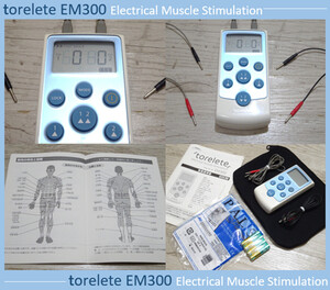 ★腹筋強化・筋肉運動 EMSマッサージ torelete EM-300/東レ 痩身 メタボ シェイプアップ スリム ダイエット美容器 粘着パッド付 伊藤超短波