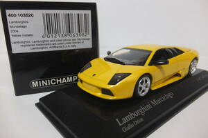 新品 1/43 【ランボルギーニ ムルシエラゴ 黄】 ミニチャンプス PMA イエロー　Lamborghini Murcilago 