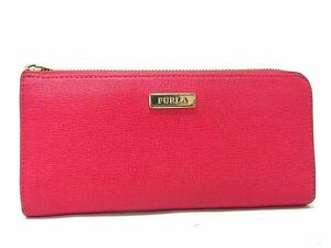 FURLA フルラ レザー L字ファスナー 長財布 ウォレット 札入れ 小銭入れ レディース フューシャピンク系 DE4831