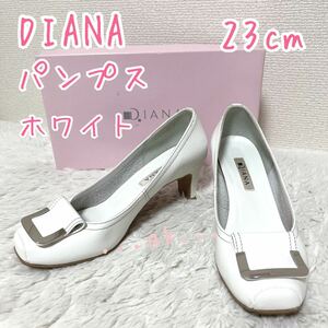 DIANA パンプス ホワイト 白 23cm ダイアナ