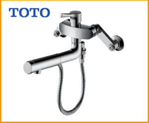 新品未使用 TOTO 台所 壁付エコシングルレバーオープンホース式混合栓 TKS05314J