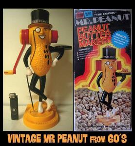 ★ミスター ピーナッツ バター メーカー Mr. PEANUT デッドストック 60s 箱付 Planter社! 雑貨 フィギュア