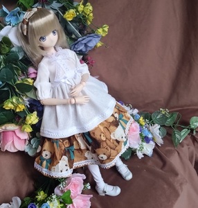 アゾン４５用の服AF322（ｈ・緑ベア）ＭＤＤ・ＤＤＰ・オビツ５０にも