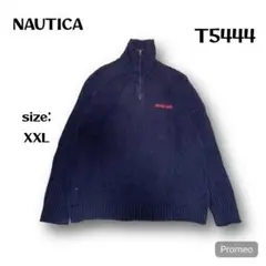 【即購入OK】NAUTICA ハーフジップコットンニット　サイズXXL ネイビー