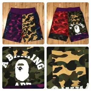 Mix camo カレッジロゴ スウェット ハーフパンツ Lサイズ a bathing ape bape sweat shorts crazy エイプ ベイプ 迷彩 college logo p23