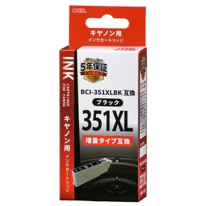 キヤノン互換インク BCI-351XLBK ブラック_INK-C351XLB-BK 01-4159 オーム電機