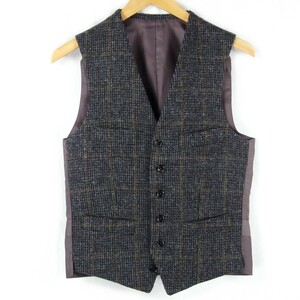 ■Harris Tweed ハリスツイード × Le Chic ル シック / メンズ / ウール チェック ベスト ジレ size S / トップス / VHT15107-G