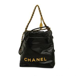 【3dc2013-g】シャネル ツーウェイバッグ/CHANEL22/チェーンショルダー/カーフスキン/ブラック/ゴールド金具 【中古】 レディース