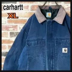 《人気》carhartt デトロイトジャケット　デニム生地　襟コーデュロイ　XL