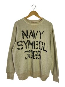 WAREHOUSE◆NAVY SYMBOL 3065/両Vスウェット/44/ベージュ/ステンシル///