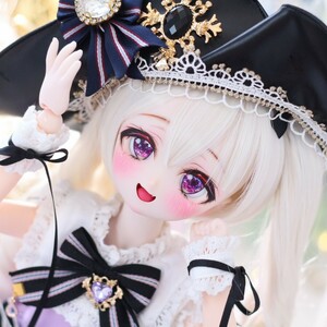 【シンティランテ】DDH-01 カスタムヘッド開口 セミホワイト+碁石アイ2種　MDD ドール 