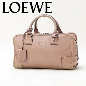 ◆LOEWE ロエベ アマソナ28 アナグラム ロゴ型押し レザー ハンド バッグ