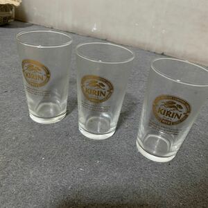 キリン金プリントのビールグラス 