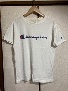 ★【Champion：チャンピオン】無地 ロゴ 半袖Tシャツ 定番 男女兼用 sizeS/ホワイト