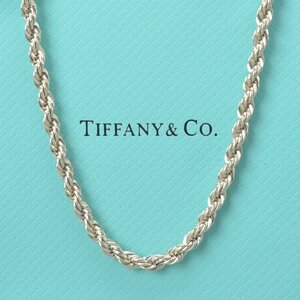 極美品 Tiffany&Co. ティファニー ツイストチェーン ネックレス 925/14K 60.5g シルバー ゴールド STERLING アクセサリー YG Mb.h/c.c