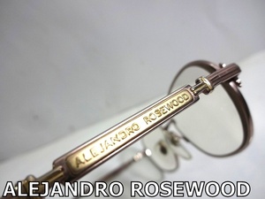 X4F012■ アレハンドロローズウッド ALEJANDRO ROSEWOOD イタリー製 チタンコア HGP 23KT ゴールド PC 度なし メガネ 眼鏡 メガネフレーム