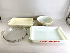 PYREX　パイレックス　耐熱ガラス　ポッタリーバーン等　皿　ボウル等　中古　まとめ[03-4884