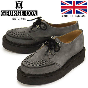 GEORGE COX (ジョージコックス) SKIPTON 3588 VI ラバーソール レザーシューズ 083 CHARCOAL SUEDE UK8-約27.0cm