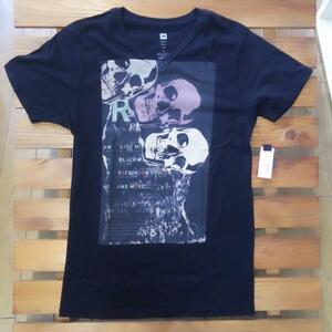 ANALOG アナログ 【SKULL TIPPING】 黒 Ssize 新品正規 V-NECK Tシャツ（郵便送料込み）