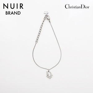 極美品 クリスチャンディオール Christian Dior ロゴ ブレスレット シルバー WS10041