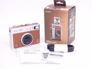 美品 FUJI FILM/富士フィルム ハイブリッドインスタントカメラ チェキ instax Mini EVO ブラウン 説明書・元箱付 ◆ 6E859-2