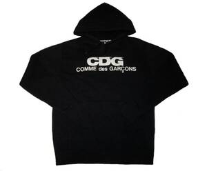 定番モデル　コムデギャルソン　CDG　ロゴ入りパーカートレーナー　ネイビー　紺色　サイズM　スウェット