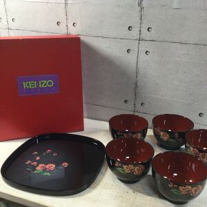 KENZO PARIS ケンゾー KP-6 パンジー盆付汁椀揃 漆器 漆塗 未使用品