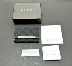 GUCCI グッチ GGキャンバス GG柄 ブラック レザー