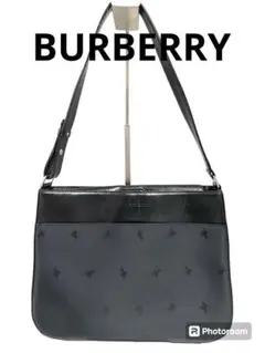 BURBERRY バーバーリーワンショルダーバッグ　レザー　ブラック　ホース柄