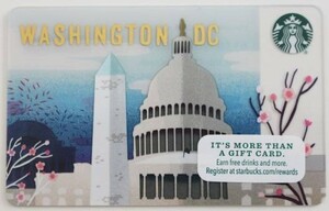 北米USAスターバックスカード★2016ワシントンDC限定 Washington DC 海外アメリカ地域限定スタバカード