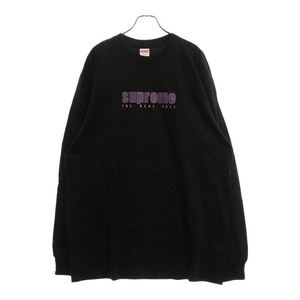 SUPREME シュプリーム 19SS The Real Shit L/S Tee ロゴプリント クルーネック 長袖Tシャツ カットソー ブラック