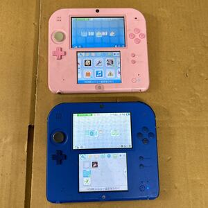 通電OK ★ ジャンク 2DS 2点 まとめ売り WAP-002 ピンク ブルー 任天堂 Nintendo ニンテンドー ゲーム機 本体 10755y