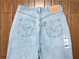 リーバイス Ｌｅｖｉ’ｓ ハイウエストテーパード 色落ちした ブルー ジーンズ ３１ × ２７ ストレッチ デニム パンツ ジッパーフライ