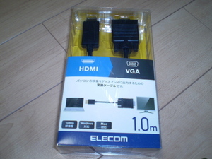 □エレコム 変換ケーブル HDMI to VGA 1.0m ブラック CAC-HDMIVGA10BK