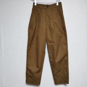 MHL. 595-3143502 CRISP COTTON TWILL タック テーパード 定価28600円 パンツ 23SS ブラウン エムエイチエル 4-0819G 243068