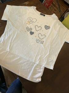 ポンポネット◆pomponette◆Tシャツとタンクトップの重ね着カットソー◆150cm