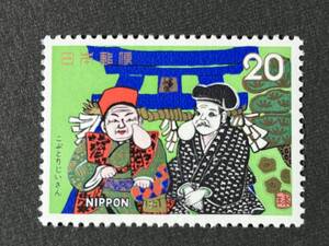 昔ばなしシリーズ 第５集 こぶとりじんさん 鳥居 1枚 切手 未使用 1974年