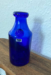 Erik Hoglund エリックホグラン 花瓶 BODA シール付き ナンバー入り ブルー 北欧 ビンテージ