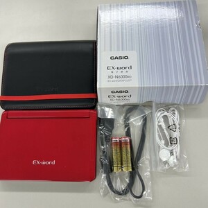 M122-H25-1020 CASIO カシオ EX-WORD DATAPLUS 7 電子辞書 XD-N6000RD イヤホン 充電ケーブル 電池付き 通電確認済み