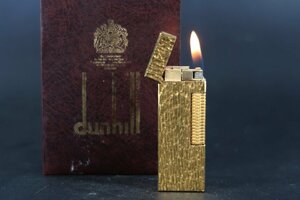 【美品】dunhill ダンヒル 高級ガスライター 喫煙具 ゴールド ブランド小物 着火確認済み【QR78】