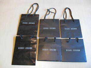 【即決価格 送料込み】ボビィブラウン(BOBBI BROWN) ショッパー ブラック 紙袋 ６枚セット 正規品 美品