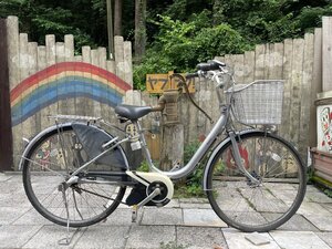 【1460】【未整備/普通の自転車として乗れます】『電動アシスト』ブリヂストン assisto 充電器・バッテリー無 鍵1本有 発送不可