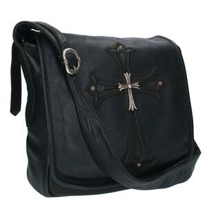 クロムハーツ Chrome Hearts BAG-MAIL LG CRS/メールバッグ ラージクロス装飾レザーショルダーバッグ 中古 OS06